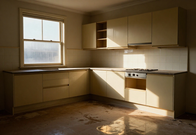 Clean and dry garage in Stanhope Gardens after restoration